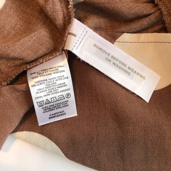 LOFT Brown Polka Dot Dress Drop Waist XS - Picture 10 of 13